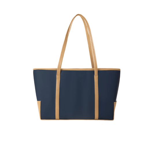 Two-Tone Navy Tote Bag