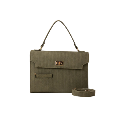 Textured Olive Green Crossbody Handbag